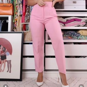 Zara High Waisted Pants - Bubblegum Pink.